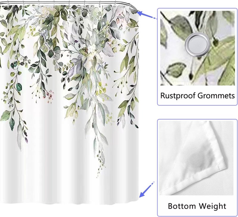 LLSCL Yellow Droop Leaves Fabric Shower Curtain Liner with Magnets, Tire Pattern Waterproof Hotel Quality, 72 x 72 Machine Washable - Image 2